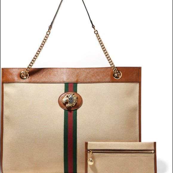 Gucci Rajah Large Canvas Tote Bag in Beige NEW WITH DUSTBAG - Picture 2 of 6